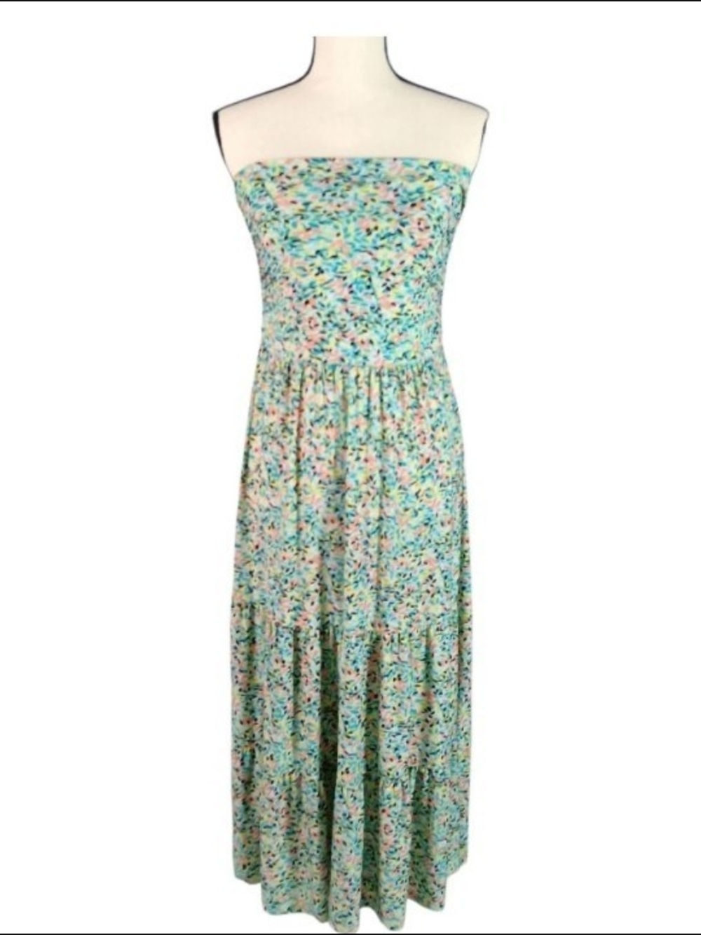 Lapis Floral Multicolor 2 In 1 Strapless Convertible Maxi Dress, Medium